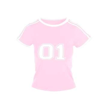 Imily Bela Womens Summer Crop Tops Y2k Baby Tees Cute Letter Print Short Sleeve Vintage T Shirt