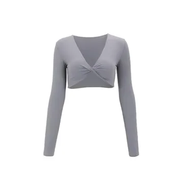 Aoxjox Long Sleeve Crop Top for Women - Stylish Supportive Activewear
