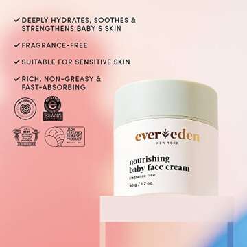 Evereden Nourishing Baby Face Cream 1.7 oz. | Non-Toxic and Fragrance-Free Baby Face Lotion | Rich, ...