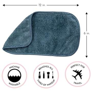 S&T INC. Makeup Remover Wipes for Skin Care, Reusable Makeup Wipes or Face Towels, Travel Essentials, Assorted Colors, 6 In. by 12 In., 5PK