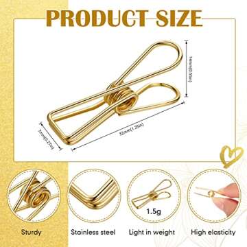 100 Pcs Paper Clips Metal Wire Hollow Out Clips Multi Purpose Utility Clips Invoice Bill Paper Clips...