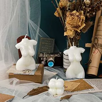 3 Pieces Bubble Candles Shape Candles Body Candles Cute Candle Funky Candle Candles Aesthetic Shaped Candle Handmade Decorative Candle for Bedroom Bathroom Wedding (Body and Cube Candles)