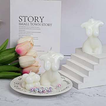 3 Pieces Bubble Candles Shape Candles Body Candles Cute Candle Funky Candle Candles Aesthetic Shaped Candle Handmade Decorative Candle for Bedroom Bathroom Wedding (Body and Cube Candles)