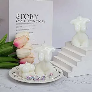 3 Pieces Bubble Candles Shape Candles Body Candles Cute Candle Funky Candle Candles Aesthetic Shaped Candle Handmade Decorative Candle for Bedroom Bathroom Wedding (Body and Cube Candles)