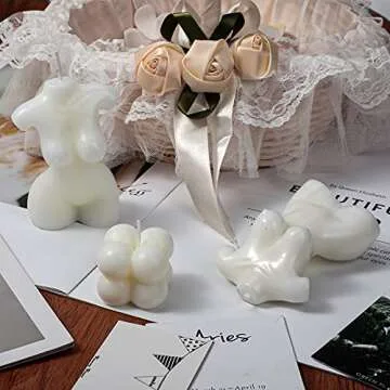 3 Pieces Bubble Candles Shape Candles Body Candles Cute Candle Funky Candle Candles Aesthetic Shaped Candle Handmade Decorative Candle for Bedroom Bathroom Wedding (Body and Cube Candles)