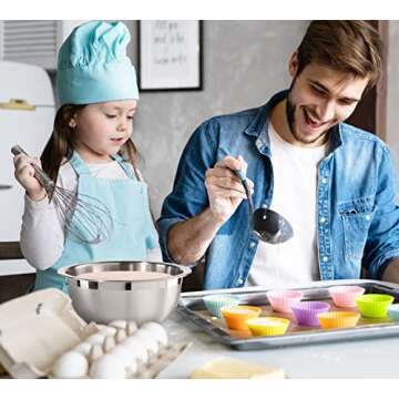 Oggi 8-Quart Two-Tone Stainless Steel Mixing Bowl, Great for Mixing, Making Dough, Dressing Salads, Mixing Eggs, Washing Vegetables