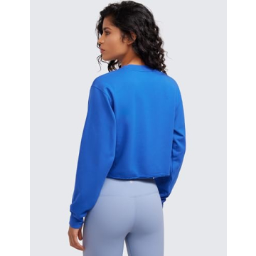 CRZ YOGA Women's Cozy Cropped Sweatshirt for Daily Wear