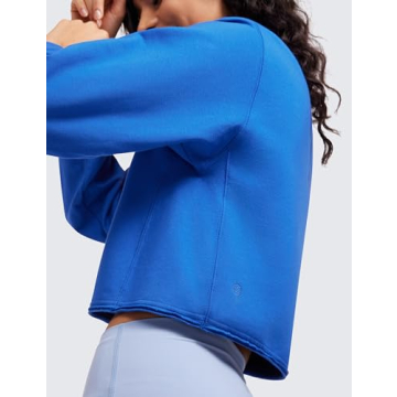 CRZ YOGA Women's Cozy Cropped Sweatshirt for Daily Wear