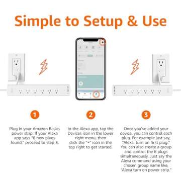 Amazon Basics Smart Plug Power Strip with 6 Outlets
