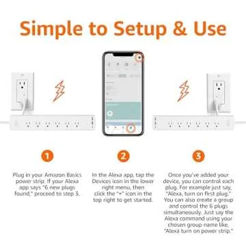 Amazon Basics Smart Plug Power Strip with 6 Outlets