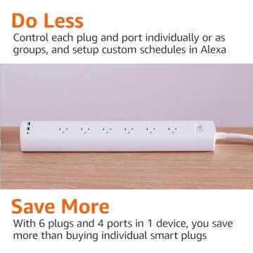 Amazon Basics Smart Plug Power Strip with 6 Outlets