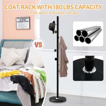 Snaikor Stylish Metal Coat Rack with Marble Base