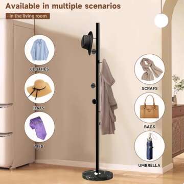 Snaikor Stylish Metal Coat Rack with Marble Base