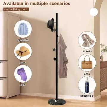 Snaikor Stylish Metal Coat Rack with Marble Base