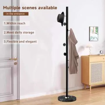 Snaikor Stylish Metal Coat Rack with Marble Base