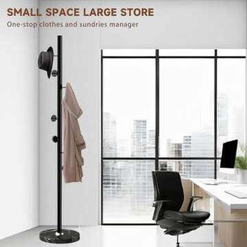 Snaikor Stylish Metal Coat Rack with Marble Base