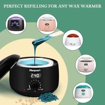 Maxpearl Hard Wax Beads, 300g Hair Removal Wax Beans for Brazilian Bikini, Face, Eyebrows, Underarms, Arms, Chest, Back, Legs, Pack of 3