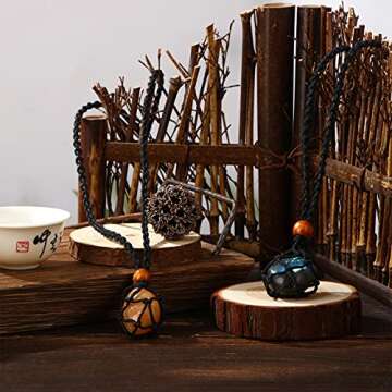 Shappy 3 Pieces Necklace Cord Empty Stone Holder Adjustable Pendant Stone Holder Pendant Necklace Cord for Crystals DIY Jewelry Bracelet Accessory