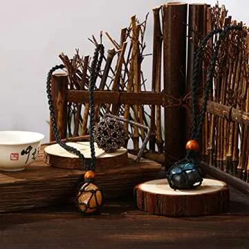 Shappy 3 Pieces Necklace Cord Empty Stone Holder Adjustable Pendant Stone Holder Pendant Necklace Cord for Crystals DIY Jewelry Bracelet Accessory