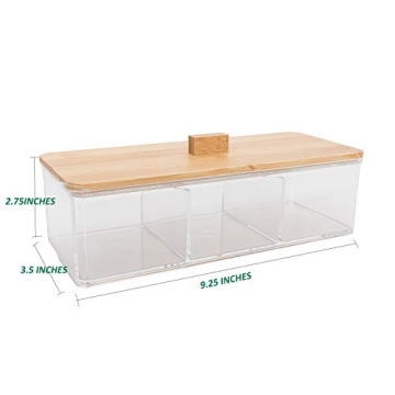 Agirlvct Wood Qtip Holder for Stylish Bathroom Organization