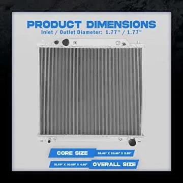 BLACKHORSE-RACING 3-Row Full Aluminum Radiator Compatible with Ford Excursion F250 F350 F450 F550 Super Duty 1999-2005 Aluminum Cooling Radiator