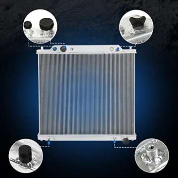 BLACKHORSE-RACING 3-Row Full Aluminum Radiator Compatible with Ford Excursion F250 F350 F450 F550 Super Duty 1999-2005 Aluminum Cooling Radiator