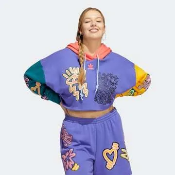 adidas Originals Women's Love Unites Crop Hoodie - Stylish LGBTQ+ Pride