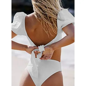 Stylish Dokotoo Women's Bikini with Bubble Sleeves