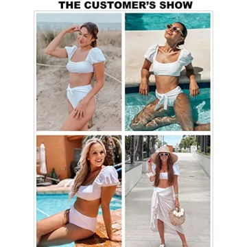 Stylish Dokotoo Women's Bikini with Bubble Sleeves