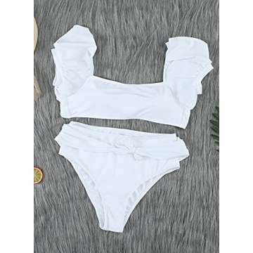 Stylish Dokotoo Women's Bikini with Bubble Sleeves