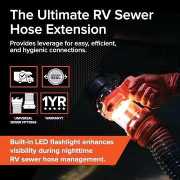 Camco Rhino Sewer Hose Extender: Easy RV Hookup Tool