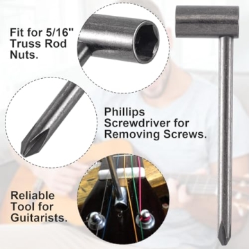 PAGOW Guitar Truss Rod Wrench 5/16" (8mm), Guitar Repair Adjustment Wrench with Cross Screwdriver (1 Pcs)