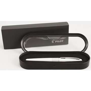 Pilot MR Animal Collection Fountain Pen in Gift Box, Matte White Barrel with White Tiger Accent, Fine Point Stainless Steel Nib, Refillable Black Ink (91141)