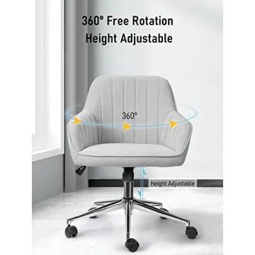 Stylish Velvet Office Chair with Adjustable Height and Swivel