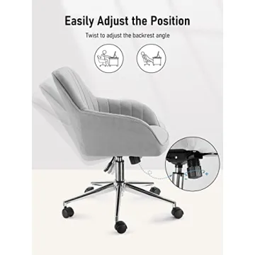 Stylish Velvet Office Chair with Adjustable Height and Swivel