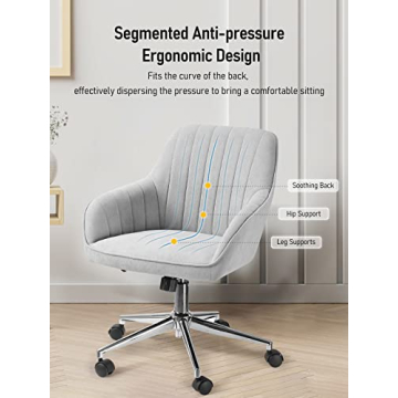 Stylish Velvet Office Chair with Adjustable Height and Swivel