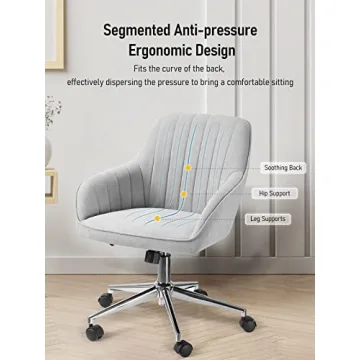 Stylish Velvet Office Chair with Adjustable Height and Swivel