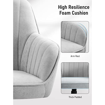 Stylish Velvet Office Chair with Adjustable Height and Swivel