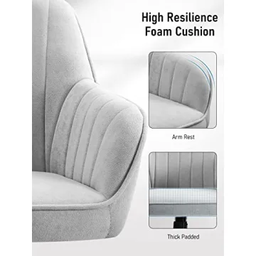 Stylish Velvet Office Chair with Adjustable Height and Swivel