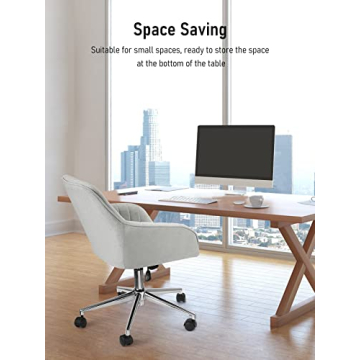 Stylish Velvet Office Chair with Adjustable Height and Swivel