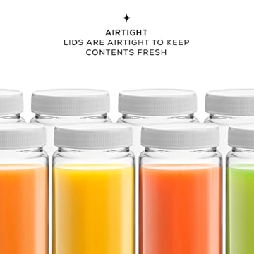 JoyJolt 16oz Glass Bottles Set for Juicing and More