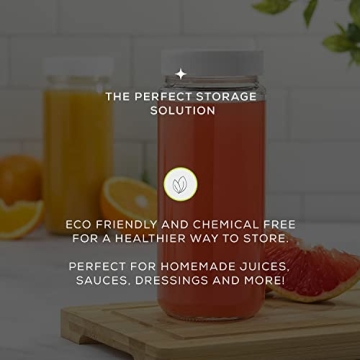 JoyJolt 16oz Glass Bottles Set for Juicing and More