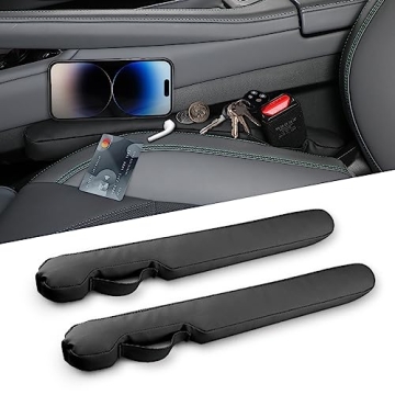 Homaupt Seat Gap Filler for Cars and SUVs - Black Leather