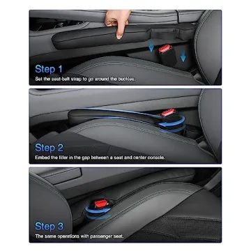 Homaupt Seat Gap Filler for Cars and SUVs - Black Leather