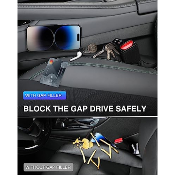 Homaupt Seat Gap Filler for Cars and SUVs - Black Leather