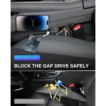 Homaupt Seat Gap Filler for Cars and SUVs - Black Leather