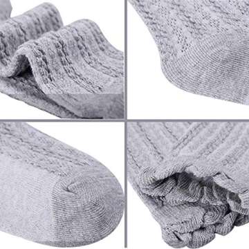 Gellwhu Newborn Baby Girl Boy Toddler Cable Knit Knee High Cotton Socks 5 Pack (Updated 1-3 Years)