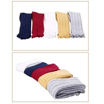 Gellwhu Newborn Baby Girl Boy Toddler Cable Knit Knee High Cotton Socks 5 Pack (Updated 1-3 Years)