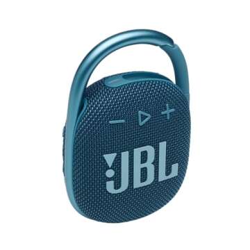 JBL Clip 4 Waterproof Portable Bluetooth Speaker Bundle with gSport Carbon Fiber Case (Blue)