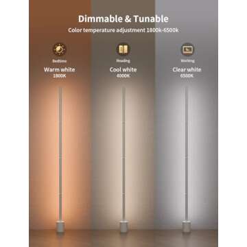 Ailofy Smart Corner Floor Lamp, LED Floor Lamp with Alexa and App Control, 16 Million DIY Colors, Music Sync, DIY Color Modes,Timer Setting, Suitable for Living Room and Bedroom